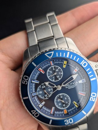 Orologio Nautica Acciaio Blu