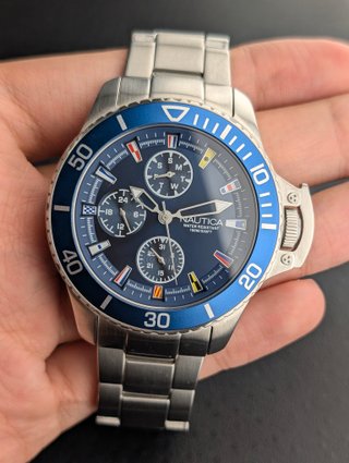 Orologio Nautica Acciaio Blu
