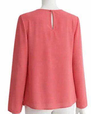 Blusa donna rosa con pieghe