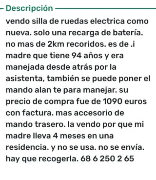 vendo silla de ruedas electrica como nueva.