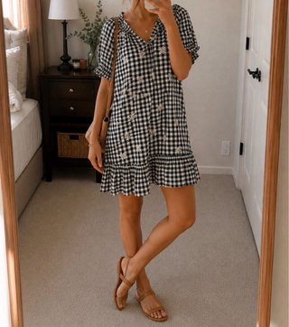 Vestido Vichy Negro y Blanco