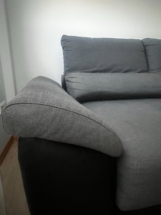 Sofá Chaise Longue Ikea Gris y Negro