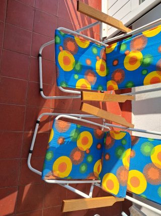 2 Sillas plegables reclinables con cojín