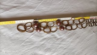 Collana donna con perle viola perlescente e maglie