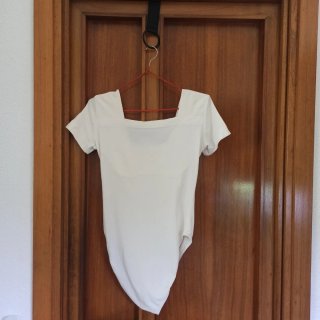 Body vintage algodón pecho fruncido