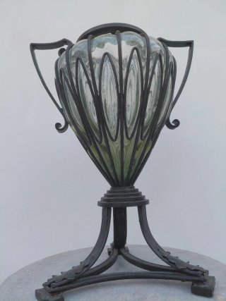 Jarrón Murano Metal y Cristal