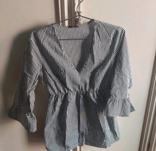 Camicia Tezenis righe manica a tre quarti campana