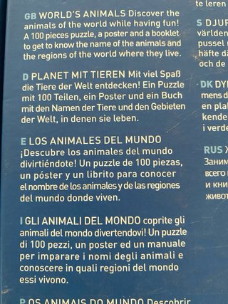 Puzzle Djeco Atlas Animal 100 Piezas