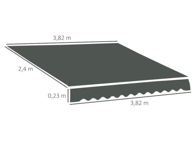 Techo Toldo Repuesto 382x240 Gris