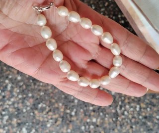 Bracciale Perle Fiume Argento