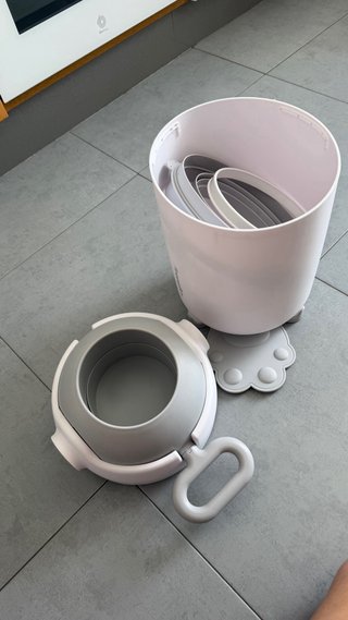 Cubo pañales Olmitos Antiolor Blanco y Gris