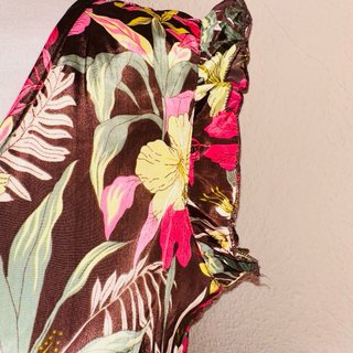 Vestido largo seda flores