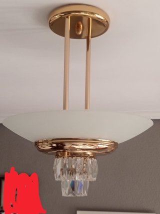 Lámpara Vintage Dorada Cristal