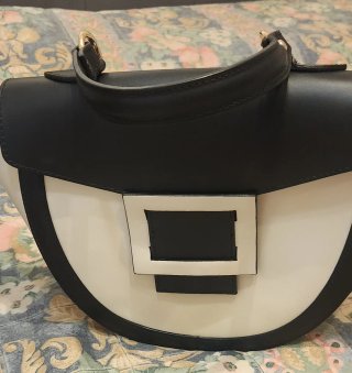 Borsa Le Corone Pelle Nero/Bianco