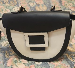 Borsa Le Corone Pelle Nero/Bianco