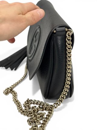 Borsa Gucci Soho Chain Long Flap Nera