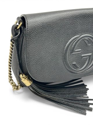 Borsa Gucci Soho Chain Long Flap Nera