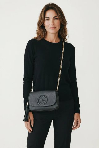 Borsa Gucci Soho Chain Long Flap Nera