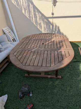 Mesa de teka extensible
