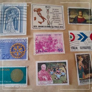 9 francobolli italiani 1970 usati