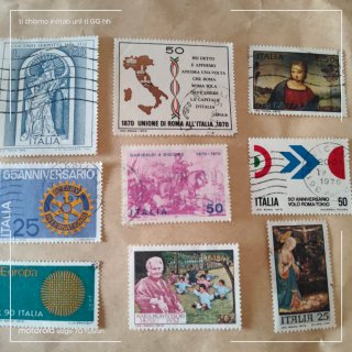 9 francobolli italiani 1970 usati