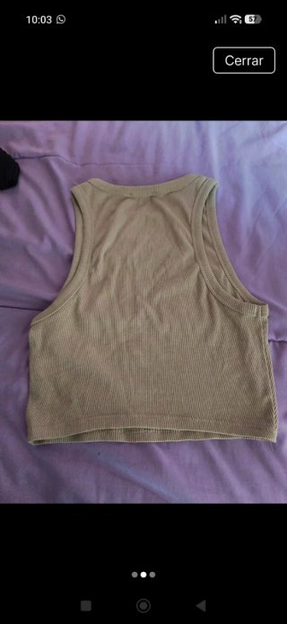 Top beige de canalé