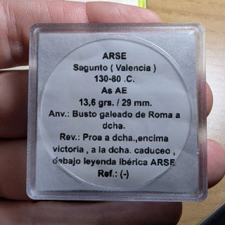 Moneda íbera Arse 130-80 a.C.