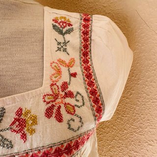 Vestido Mexicano Bordado Cortefiel Talla Única