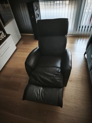 Sillón relax reclinable piel marrón