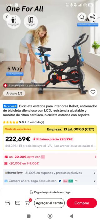 Bicicleta Estática KeHot