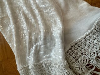 Top blanco tirantes de lentejuelas estilo Boho S