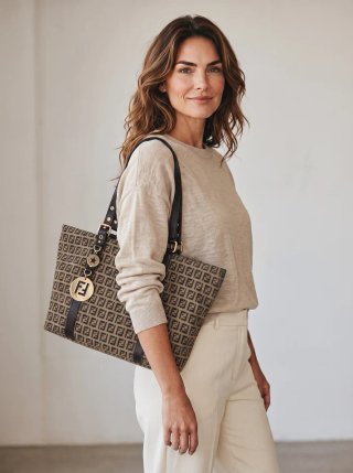 Borsa Fendi Tela FF Zucchino