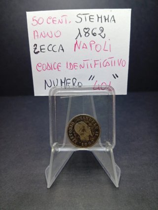 50 Centesimi Stemma 1862 Napoli