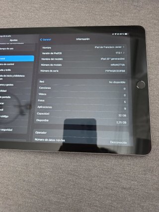 iPad 6ª Gen 32GB Wifi/4G Plata