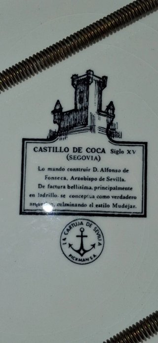 Plato del castillo de Coca.Cartuja de Sevilla