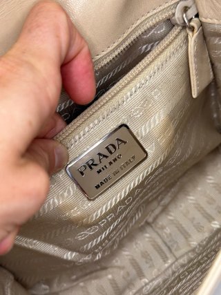 Prada Madras Swing Borsa Vintage Beige