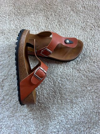 Sandalias Talla 38 Naranja y Marrón