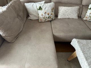 Sofá chaiselongue beige tela casi nuevo