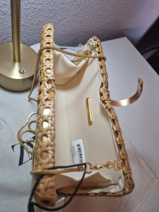 Bolso Zara Cesta Mimbre Cadena Dorada