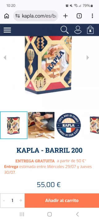 Barril KAPLA 200 barritas madera + manual