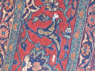 Tappeto Persiano Antico Lana Beige Rosso