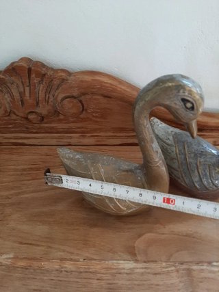 Pareja de patos de bronce