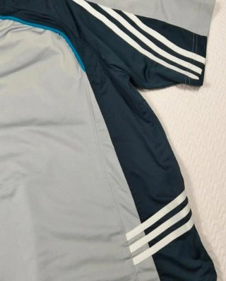 Camiseta Adidas Climalite Vintage y2k Gris/Azul