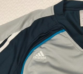 Camiseta Adidas Climalite Vintage y2k Gris/Azul