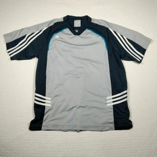Camiseta Adidas Climalite Vintage y2k Gris/Azul