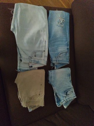 Lote 3 Pantalones Vaqueros (Beige y Azul)