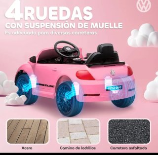 Coche Eléctrico VW Beetle Rosa