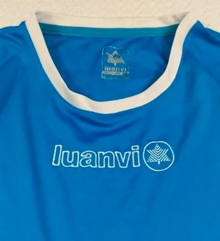 Camiseta Luanvi Retro Fútbol Azul Bordada