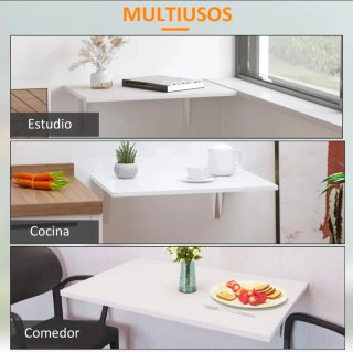 Mesa abatible de pared ahorro espacio blanco