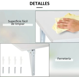 Mesa abatible de pared ahorro espacio blanco